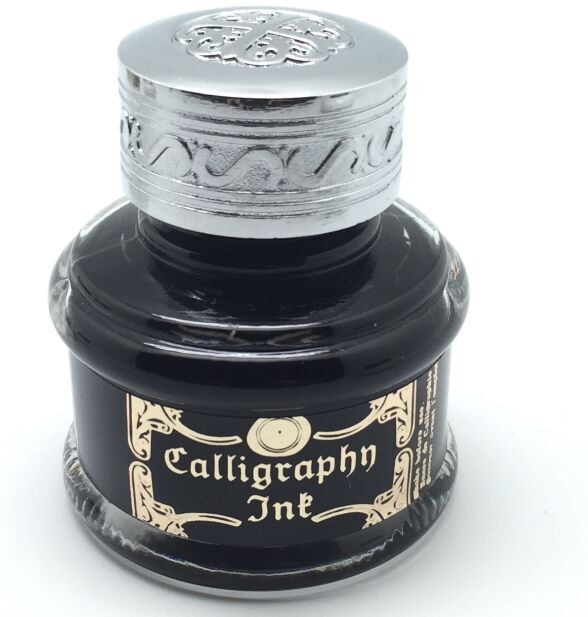 Glass+metal Engraving Travelling Inkwell,Engraved Cap Ink Bottle